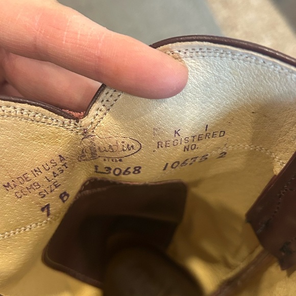 Justin vintage 3037 Cowboy roper Leather Boots - Picture 5 of 6